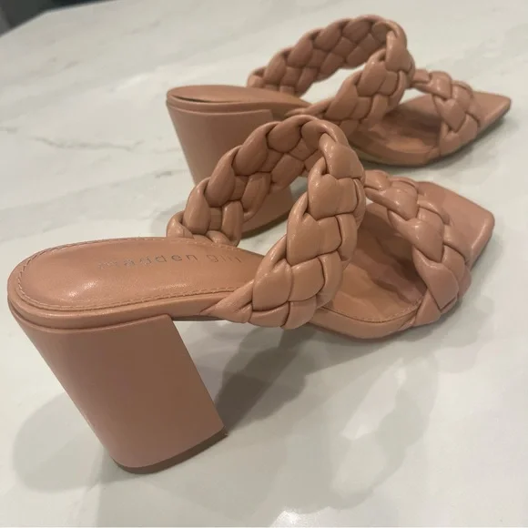 Madden Girl tan braided strappy block heels - Picture 14 of 16